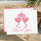 Flamingo Pink Tropical Beach Wedding Thank You Briefkaart