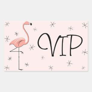Flamingo Pink VIP sticker rechthoek