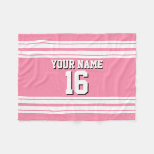 Flamingo Pink White Team Jersey Fleece Deken