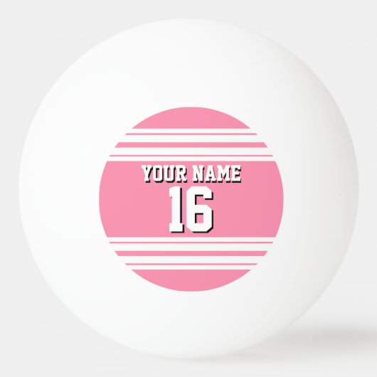 Flamingo Pink White Team Jersey Pingpongballen (Voorkant)