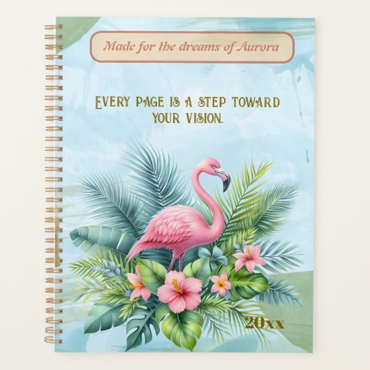 Flamingo Planner met aangepaste offerte en persona (Voorkant)