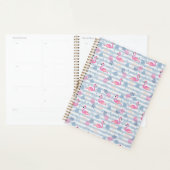 Flamingo Planner - Rose et Bleu (Devant avec enveloppe)