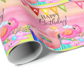 Flamingo Pool Party! Cadeaupapier (Rol Hoek)