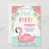 Flamingo Pool party call Tropical Pool float Kaart (Voorkant)