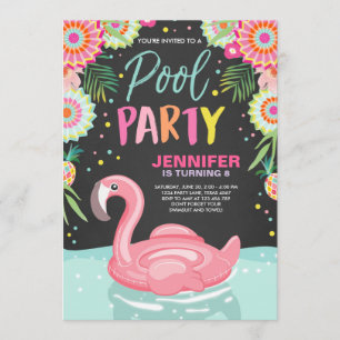 Flamingo Pool party call Tropical Pool float Kaart