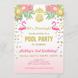 Flamingo Pool party Calls Tropical Kaart