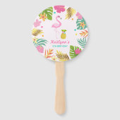 Flamingo Pool Party Hand Fan Flamingo Party Favor Handwaaier (Voorkant)