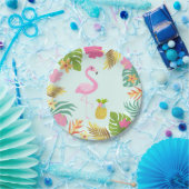 Flamingo Pool Party Paper Tropical Pool Party Papieren Bordje (Feest)