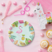 Flamingo Pool Party Paper Tropical Pool Party Papieren Bordje (Feest)
