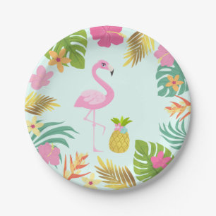 Flamingo Pool Party Paper Tropical Pool Party Papieren Bordje
