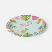 Flamingo Pool Party Paper Tropical Pool Party Papieren Bordje (Gekanteld)