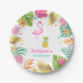 Flamingo Pool Party Paper Tropical Pool Party Papieren Bordje (Voorkant)