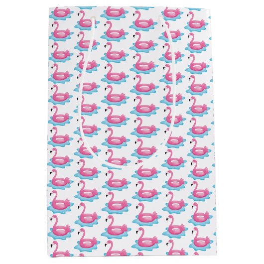 Flamingo Pool Party Roze Flamingo's Feestzak Medium Cadeauzakje (Voorkant)