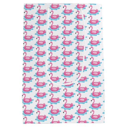 Flamingo Pool Party Roze Flamingo's Feestzak Medium Cadeauzakje (Achterkant)