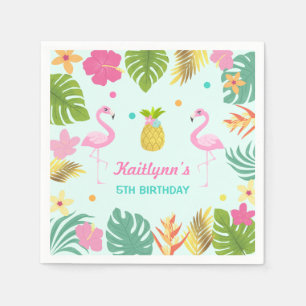 Flamingo Pool Party Servet Tropische Flamingo