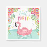 Flamingo Pool Party Servetten Tropische Zwembad Fl