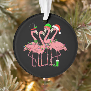 Flamingo Prettig Kerstmis Grappig Flamingo Fan Cad Ornament