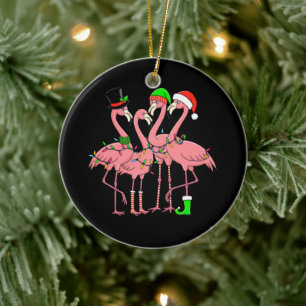 Flamingo Prettig Kerstmis Grappig Flamingo Liefheb Keramisch Ornament