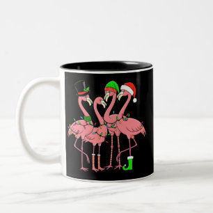 Flamingo Prettig Kerstmis Grappig Flamingo Liefheb Tweekleurige Koffiemok