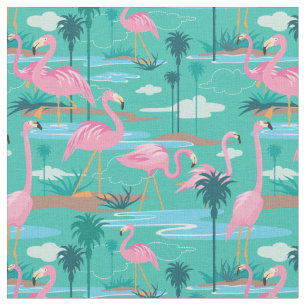 Flamingo Print Fabric Stof