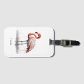 Flamingo Radiance: Waterverf Art, custom Bagagelabel (Voorkant (horizontaal))