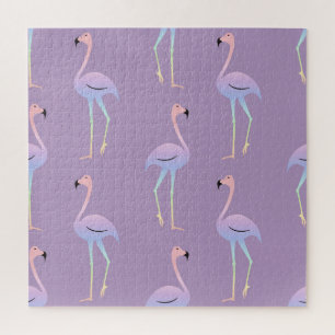 Flamingo Rainbow: kleurrijk naadloos patroon. Legpuzzel