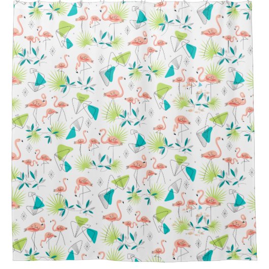 Flamingo-rama Shower Curtain Douchegordijn (Voorkant)