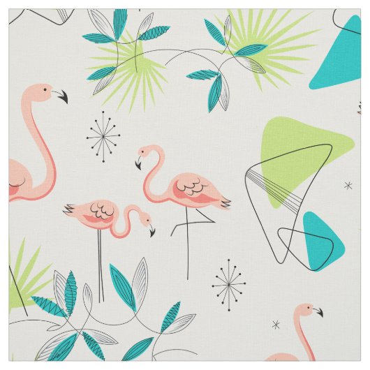Flamingo-ramaweefsel Stof (Swatch)