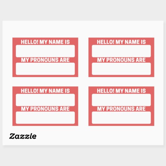 Flamingo Red Name & Pronoun Labels (Vel)