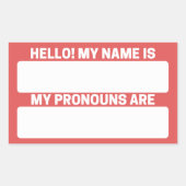 Flamingo Red Name & Pronoun Labels (Voorkant)
