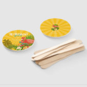 Flamingo Retirement Yellow Orange Cooler Handwaaier (Niet-gemonteerd)