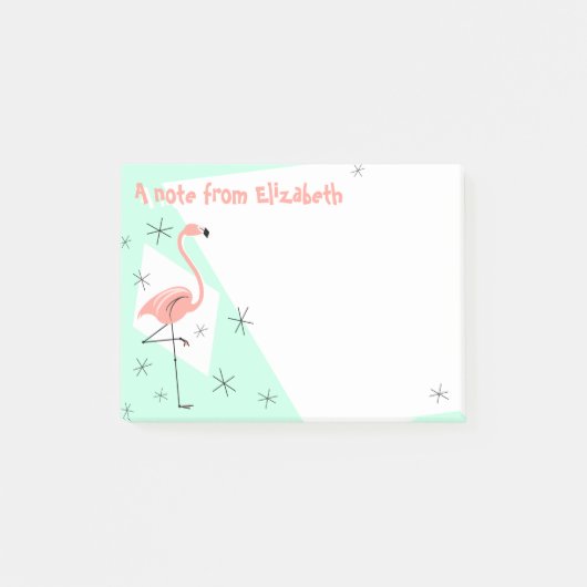 Flamingo Retro Green Text note (Voorkant)