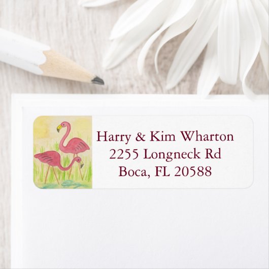 Flamingo Return Address Label (Insitu)