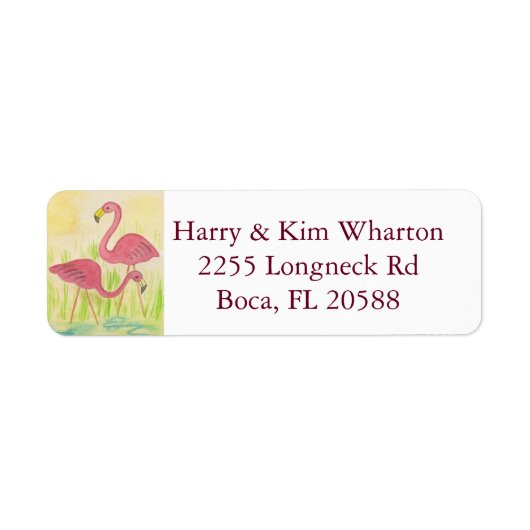 Flamingo Return Address Label (Voorkant)
