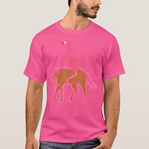 Flamingo Ridder Paard Grappige Vogel Dierenliefheb T-shirt