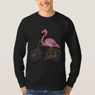 Flamingo Riding a Bicycle Cool Bikers Funny Bike B T-shirt