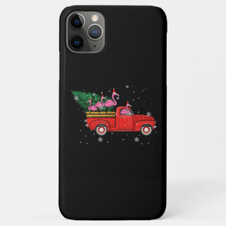 Flamingo Riding Red Truck Xmas kerstkerstmis iPhone 11 Pro Max Hoesje