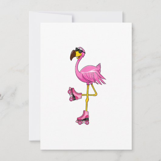 Flamingo Roller Schaatsen - Funny Flamingo Lover R Kaart (Voorkant)