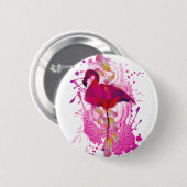 Flamingo Ronde Button 5,7 Cm (Voorkant /achterkant)