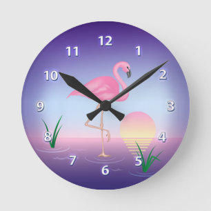 Flamingo Ronde Klok