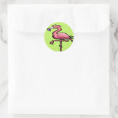 Flamingo Ronde Sticker (Tas)