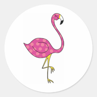 flamingo ronde sticker