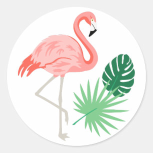 Flamingo Ronde Sticker
