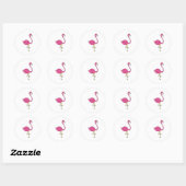 flamingo ronde sticker (Vel)