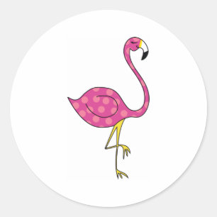 flamingo ronde sticker