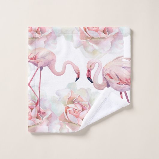Flamingo Roos Collectie Bath Towel Set Bad Handdoek (Wasdoekje)