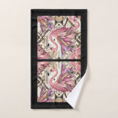 Flamingo Rose Art Déco (Serviette à main)