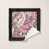 Flamingo Rose Art Déco (Gant de toilette)