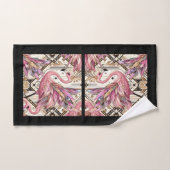 Flamingo Rose Art Déco (Serviette à main)