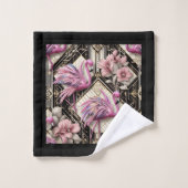 Flamingo Rose Art Déco (Gant de toilette)